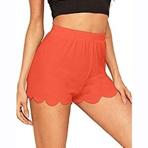 Women’s Bar III Orange Scalloped Shorts Small 🌻!
